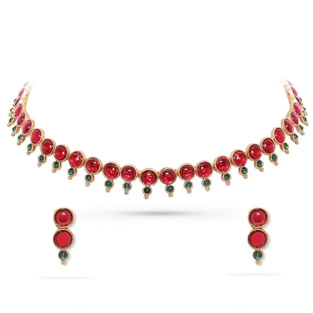 Rubans Necklace Set Gold Plated Traditional Stylish Jewellery Gift for Women & Girls