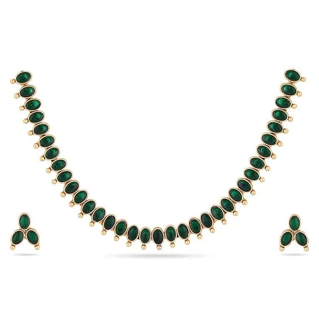 Rubans Necklace Set Gold Plated Traditional Stylish Jewellery Gift for Women & Girls