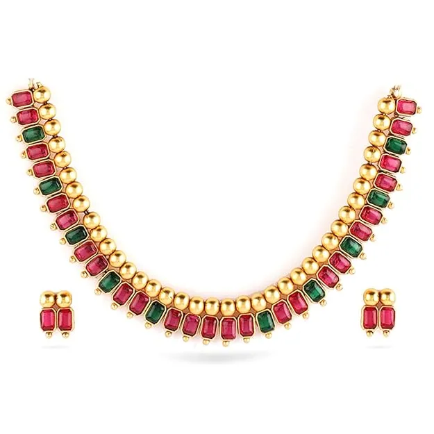 Rubans Necklace Set Gold Plated Traditional Stylish Jewellery Gift for Women & Girls